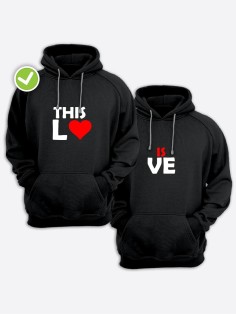 Парные худи для влюбленных с капюшоном