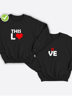 Парные свитшоты This lo & is ve