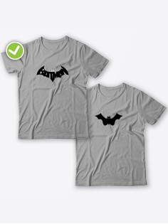 Смешные и оригинальные парные футболки для двоих влюблённых с принтом Batman & Batgirl