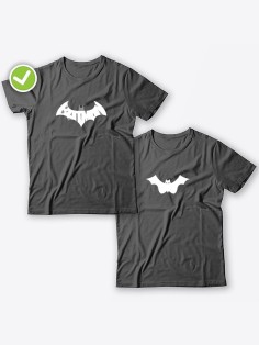 Смешные и оригинальные парные футболки для двоих влюблённых с принтом Batman & Batgirl