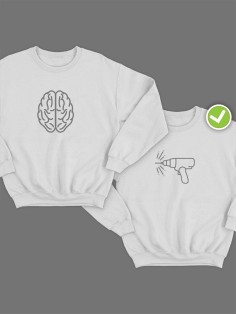 Парные свитшоты с принтом Дрель & мозги