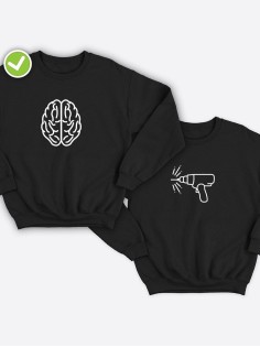 Парные свитшоты с принтом Дрель & мозги