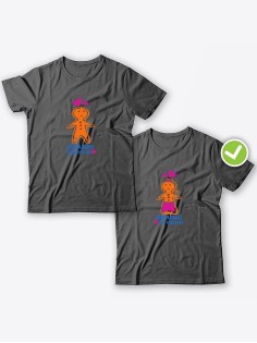 Смешные и оригинальные парные футболки для двоих влюблённых с принтом Идеально подхожу