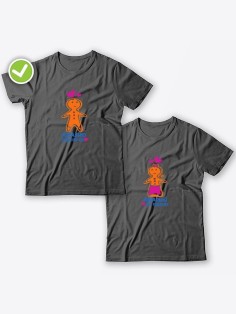 Смешные и оригинальные парные футболки для двоих влюблённых с принтом Идеально подхожу