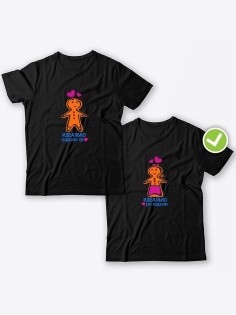 Смешные и оригинальные парные футболки для двоих влюблённых с принтом Идеально подхожу