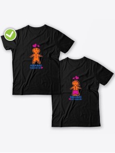 Смешные и оригинальные парные футболки для двоих влюблённых с принтом Идеально подхожу