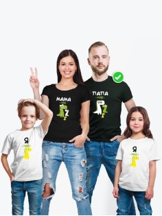 Футболки family look для всей семьи с принтом Заврики | Прикольные одинаковые семейные футболки