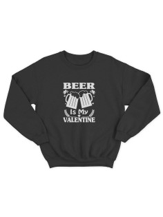 Свитшот ко дню влюбленных с принтом Beer is my valintine | Свитшот на 14 февраля