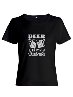 Футболка ко дню влюбленных с принтом Beer is my valintine | Футболка на 14 февраля