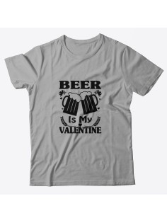 Футболка ко дню влюбленных с принтом Beer is my valintine | Футболка на 14 февраля