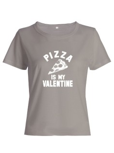 Футболка ко дню влюбленных с принтом Pizza is my valentine | Футболка на 14 февраля
