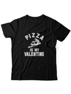 Футболка ко дню влюбленных с принтом Pizza is my valentine | Футболка на 14 февраля