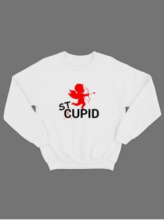 Свитшот ко дню влюбленных с принтом St upid | Свитшот на 14 февраля