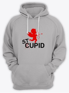 Толстовка ко дню влюбленных с принтом St upid | Толстовка на 14 февраля