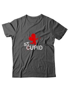 Футболка ко дню влюбленных с принтом St upid | Футболка на 14 февраля