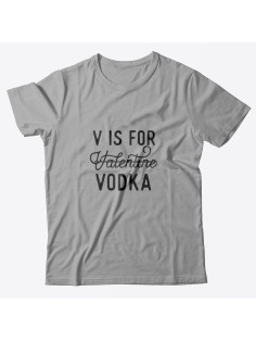 Футболка ко дню влюбленных с принтом V is for vodka | Футболка на 14 февраля