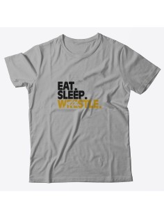 Бойцовская футболка для тренировок и повседневной носки для бойцов ММА с принтом Eat sleep wrestle