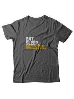 Бойцовская футболка для тренировок и повседневной носки для бойцов ММА с принтом Eat sleep wrestle