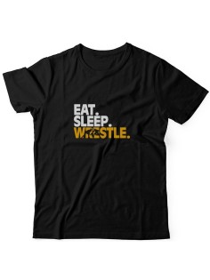 Бойцовская футболка для тренировок и повседневной носки для бойцов ММА с принтом Eat sleep wrestle