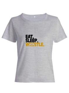 Бойцовская футболка для тренировок и повседневной носки для бойцов ММА с принтом Eat sleep wrestle