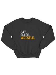 Бойцовский свитшот для тренировок и повседневной носки для бойцов ММА с принтом Eat sleep wrestle