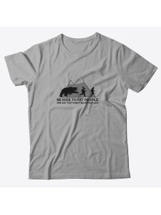 Прикольная футболка с принтом Be nice to fat people | Смешная и оригинальная футболка