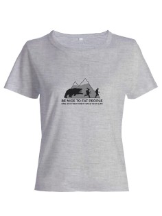 Прикольная футболка с принтом Be nice to fat people | Смешная и оригинальная футболка