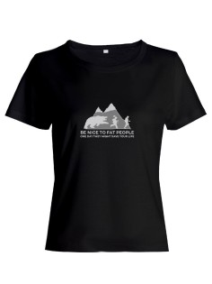 Прикольная футболка с принтом Be nice to fat people | Смешная и оригинальная футболка