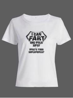 Прикольная футболка с принтом I can fart and walk away | Смешная и оригинальная футболка