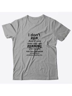 Прикольная футболка с принтом I don't run | Смешная и оригинальная футболка