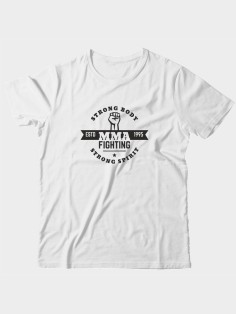 Бойцовская футболка для тренировок и повседневной носки для бойцов ММА с принтом Strong body spirit