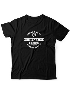 Бойцовская футболка для тренировок и повседневной носки для бойцов ММА с принтом Strong body spirit