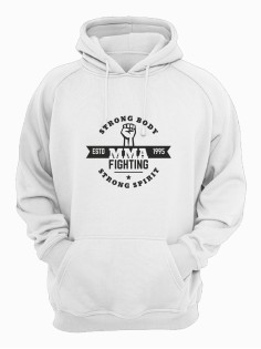 Бойцовская толстовка для тренировок и повседневной носки для бойцов ММА с принтом Strong body spirit