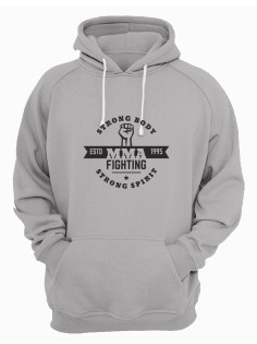 Бойцовская толстовка для тренировок и повседневной носки для бойцов ММА с принтом Strong body spirit