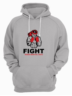 Худи мужское оверсайз с принтом боец ММА