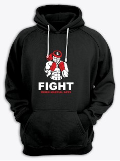 Худи мужское оверсайз с принтом боец ММА