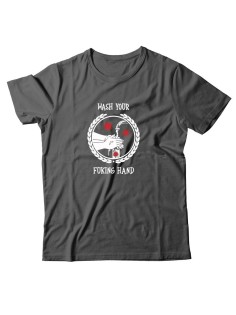 Прикольные футболки с надписью Wash your hands | Смешная футболка мужская