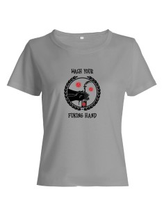 Прикольные футболки с надписью Wash your hands | Смешная футболка женская