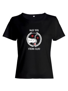 Прикольные футболки с надписью Wash your hands | Смешная футболка женская