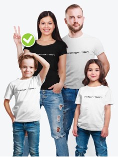Футболка Фэмили Лук с принтом Code family | Футболки для всей семьи
