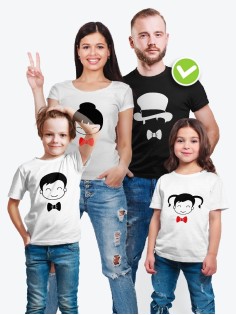 Футболка с принтом Heads family | Футболки Фэмили Лук на всю семью