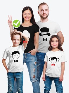 Футболка с принтом Heads family | Футболки Фэмили Лук на всю семью