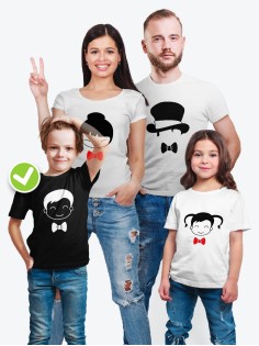 Футболка с принтом Heads family | Футболки Фэмили Лук на всю семью