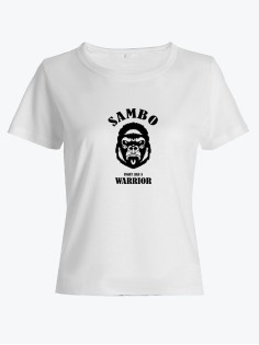 Футболка для девушки с принтом Sambo | Женская футболка спортивная