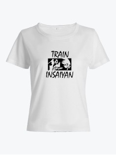 Женская футболка для тренировок спорта и на каждый день с рисунком Train insaiyan
