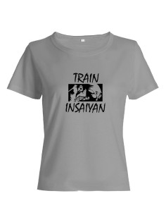 Женская футболка для тренировок спорта и на каждый день с рисунком Train insaiyan