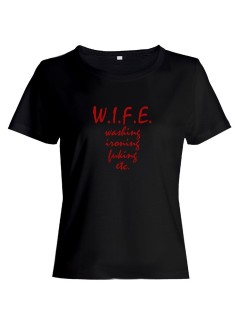 Футболка женская со смешным принтом W.I.F.E. | Модная, прикольная и стильная футболка