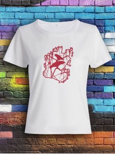 Футболка женская с принтом Ворон | Модная и стильная футболка