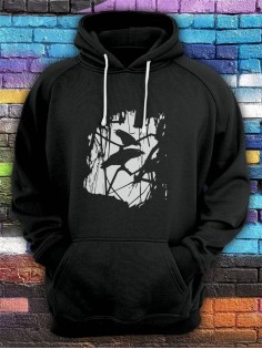 Худи мужское оверсайз с принтом Ворон