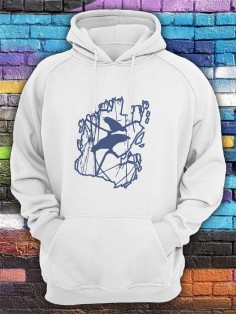 Худи женское оверсайз с принтом Ворон